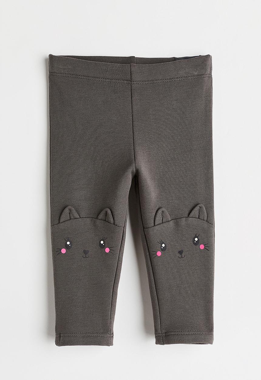 H&M - Cotton leggings - dark grey/cat