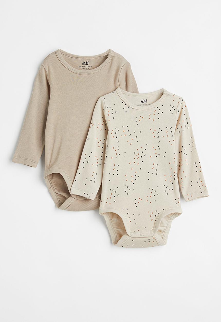 H&M - 2 Pack cotton bodysuits - beige
