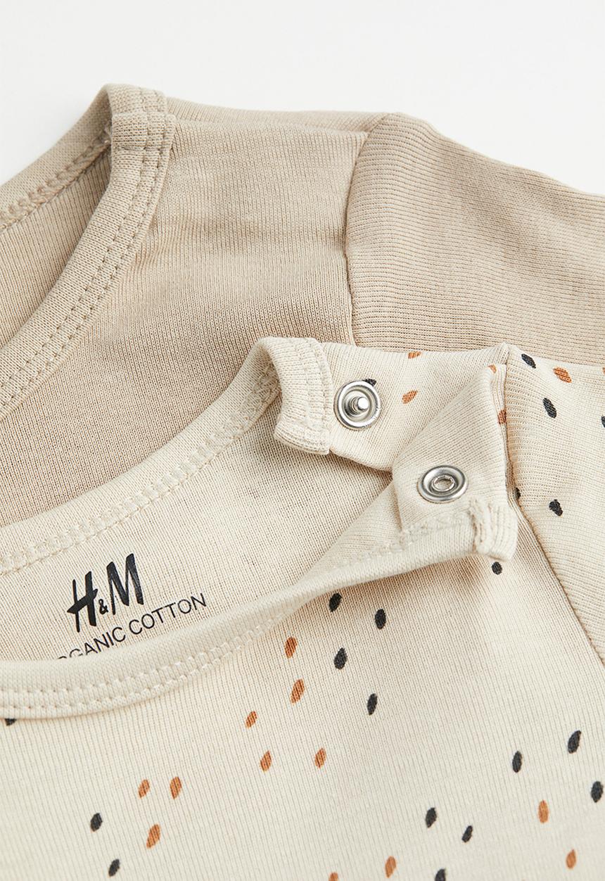 H&M - 2 Pack cotton bodysuits - beige