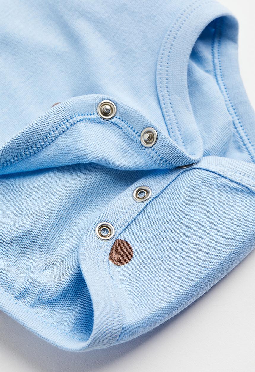 H&M - 2 Pack cotton bodysuits - light blue/spotted