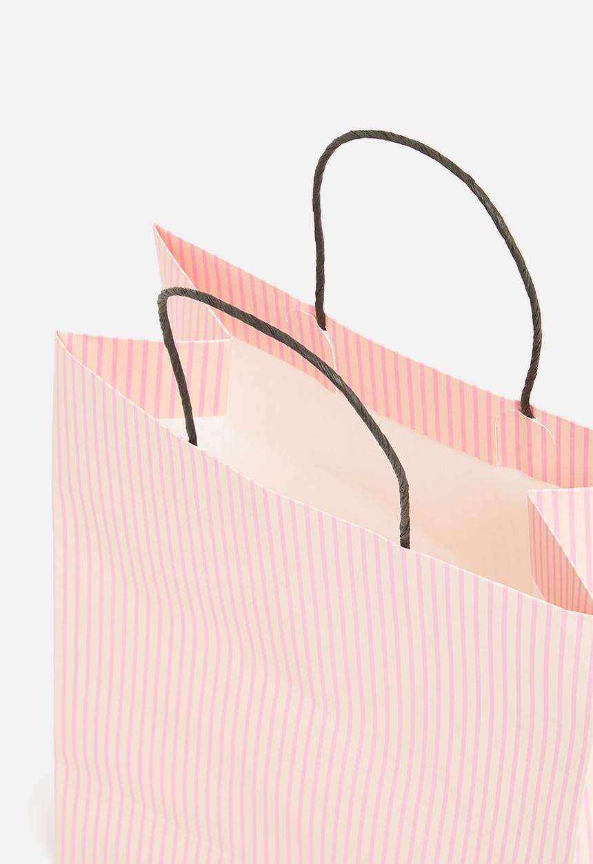Typo - Get stuffed gift bag - medium & pink parker stripe