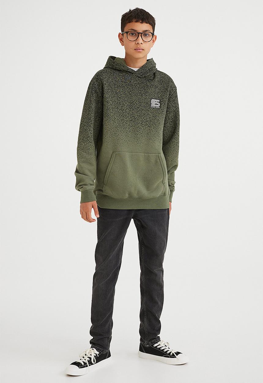 H&M - Hoodie - khaki green/splatter print