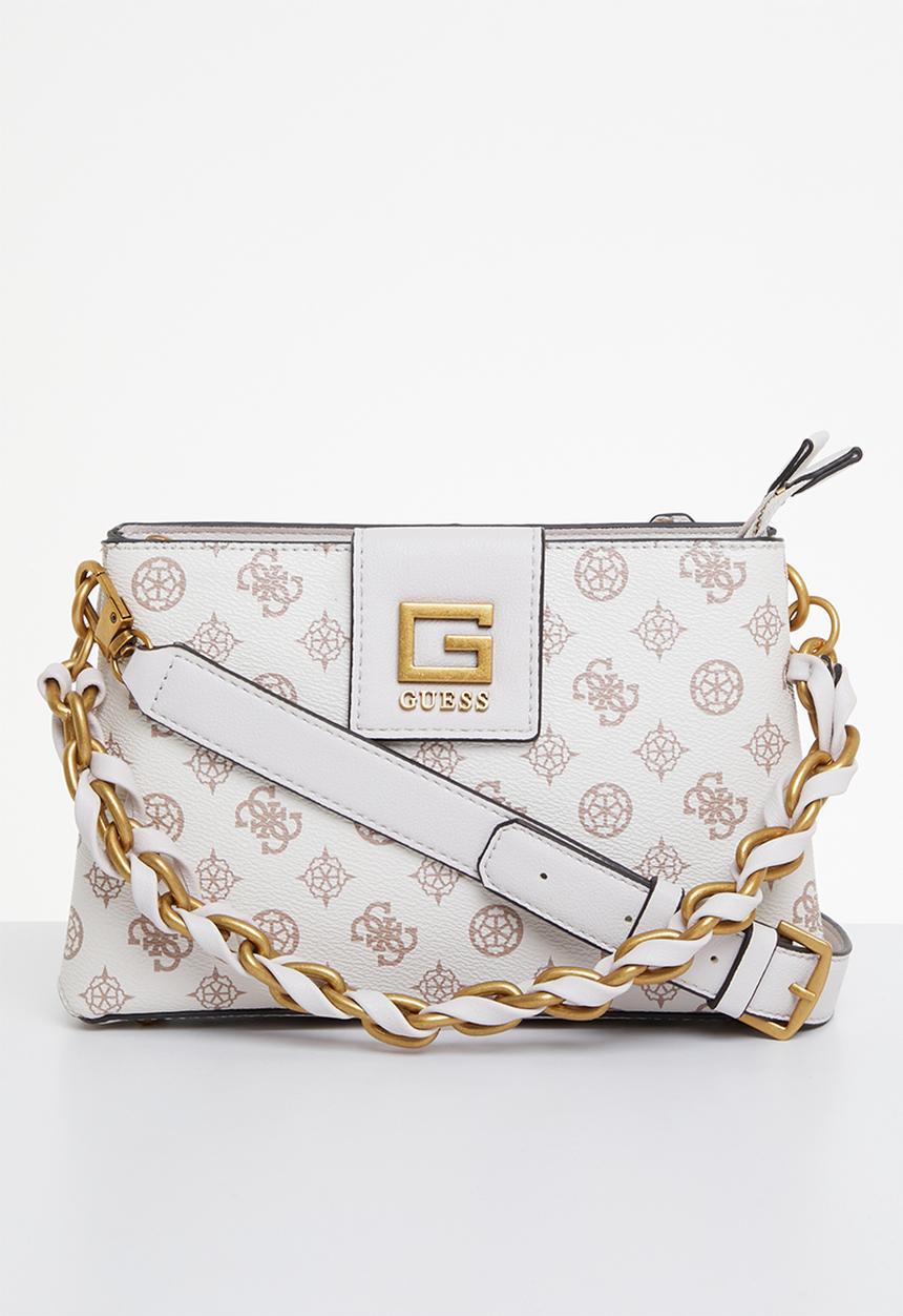 GUESS - Alva double zip crossbody - cream logo