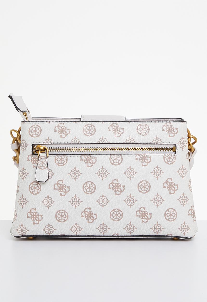 GUESS - Alva double zip crossbody - cream logo