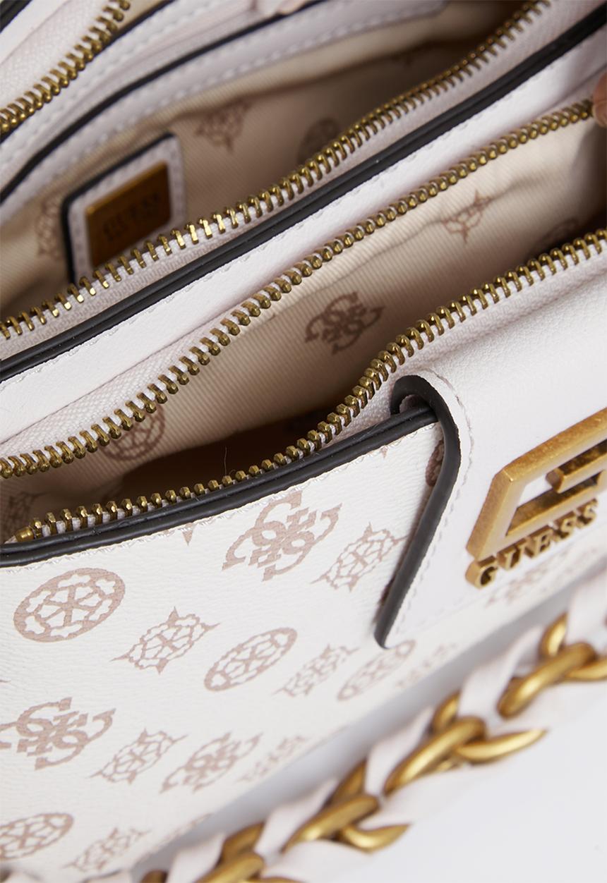 GUESS - Alva double zip crossbody - cream logo