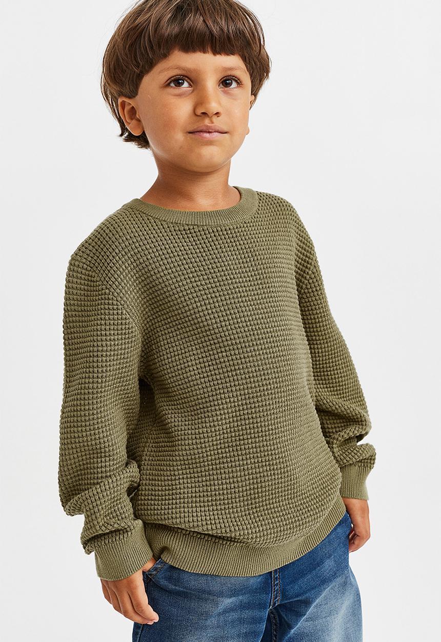H&M - Waffle-knit cotton jumper - olive green