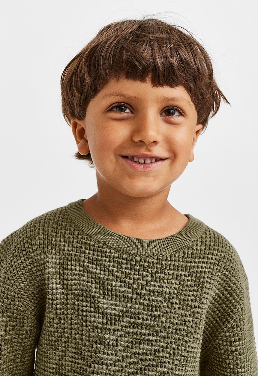 H&M - Waffle-knit cotton jumper - olive green