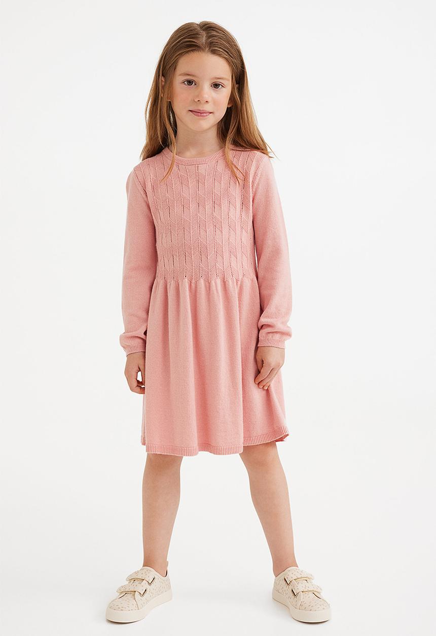 H&M - Textured-knit dress - old rose