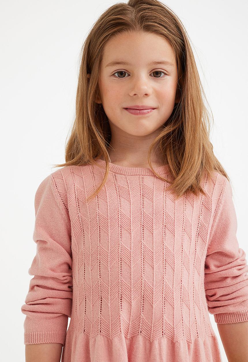 H&M - Textured-knit dress - old rose
