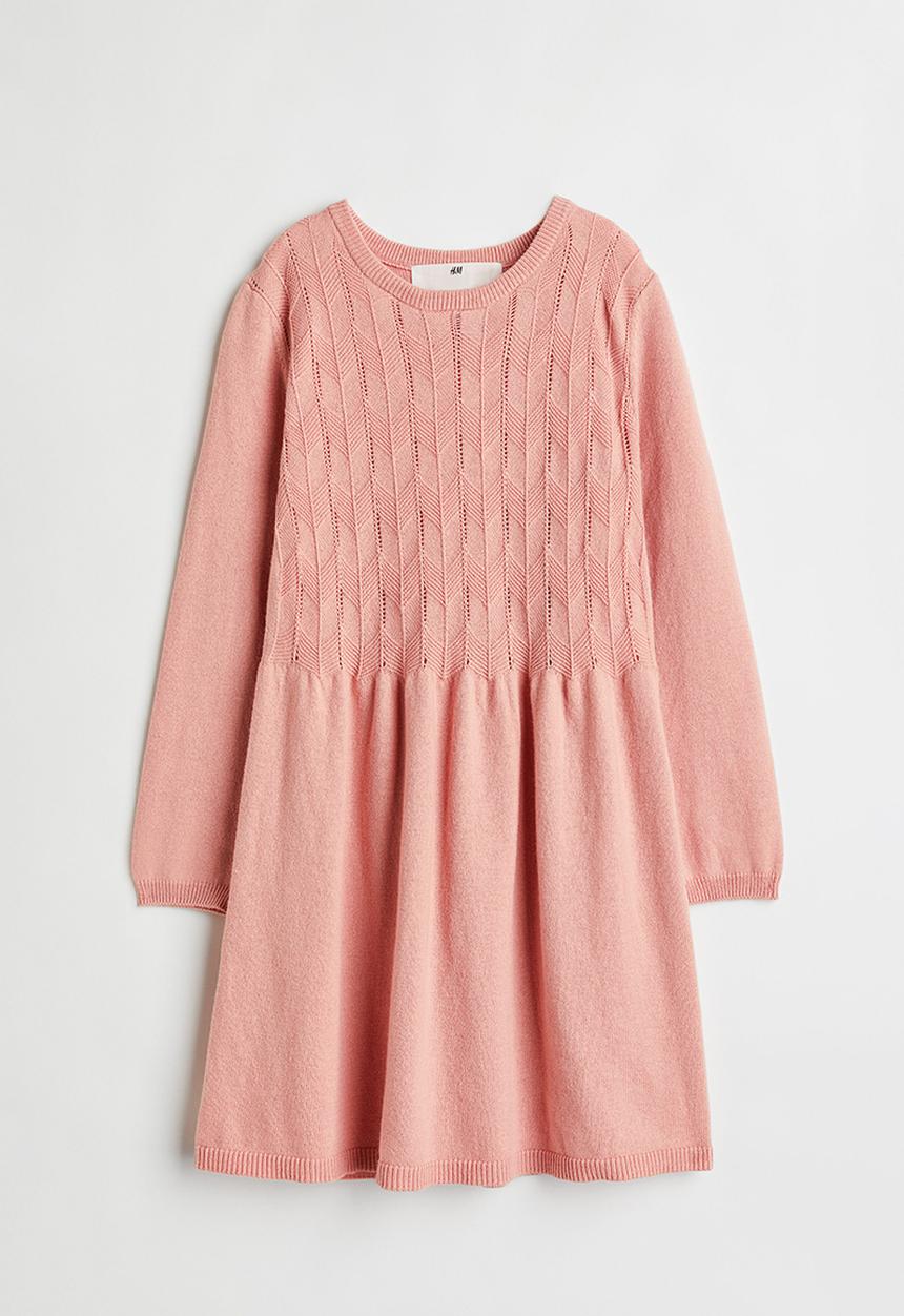 H&M - Textured-knit dress - old rose