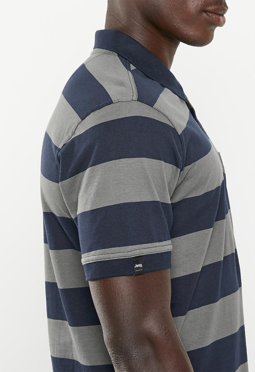 JEEP - Yd multi stripe golfer - olive/dark springs