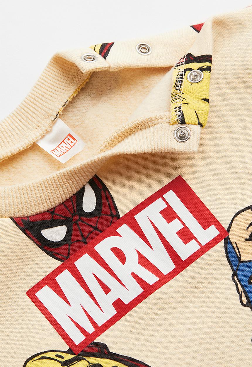 H&M - 2 Piece sweatshirt set - light beige/marvel comics
