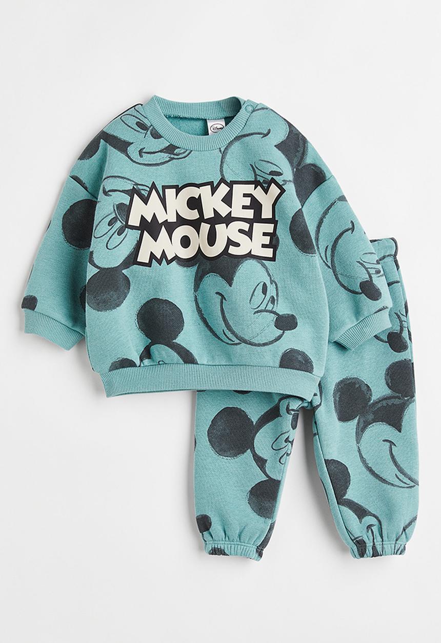 H&M - 2 Piece sweatshirt set - turquoise/mickey mouse