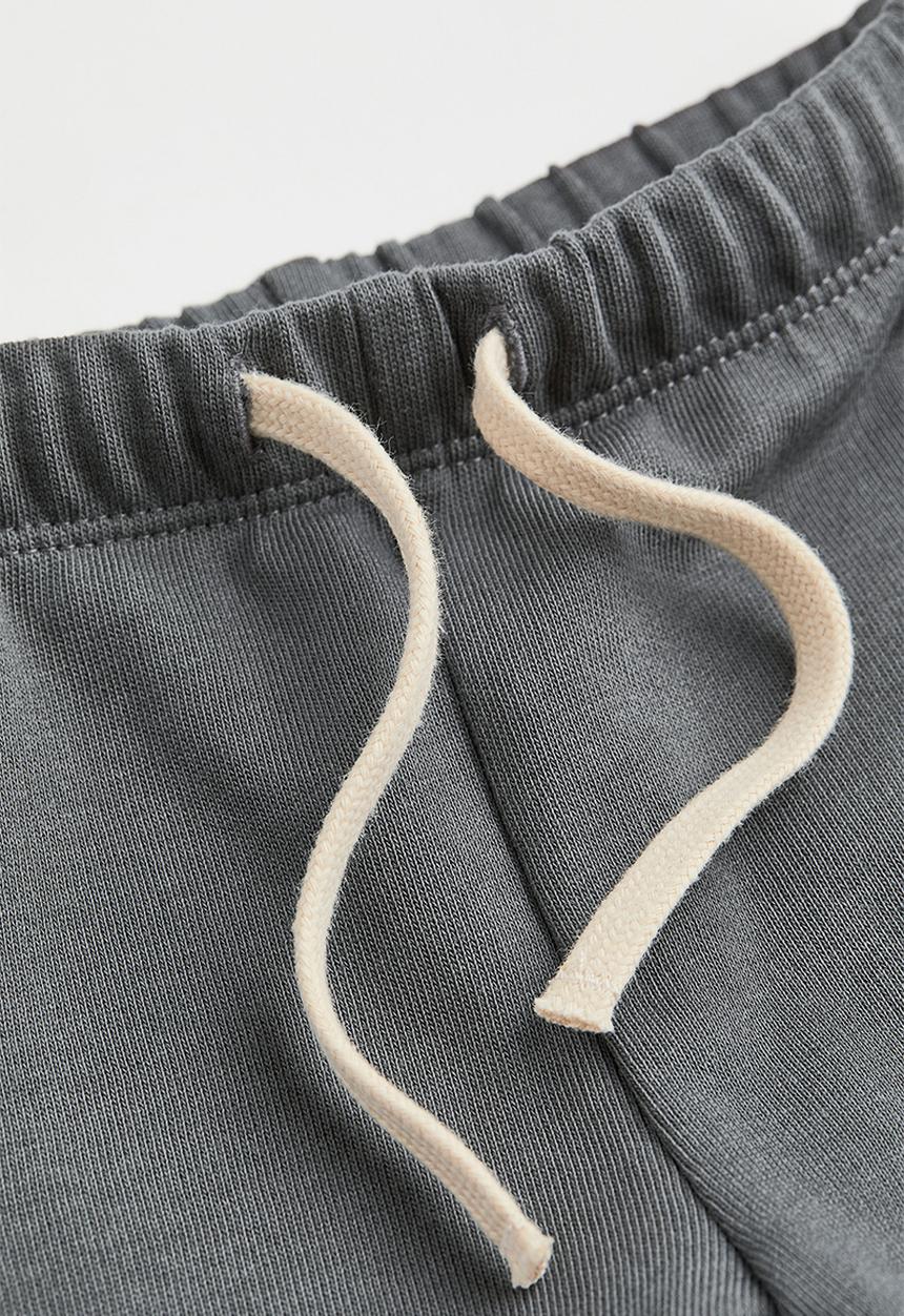 H&M - Cotton joggers - dark grey/white