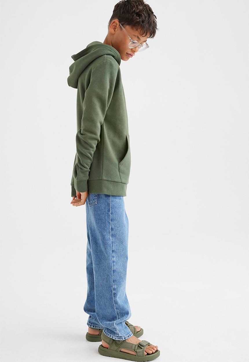 H&M - Zip-through hoodie - dark khaki green
