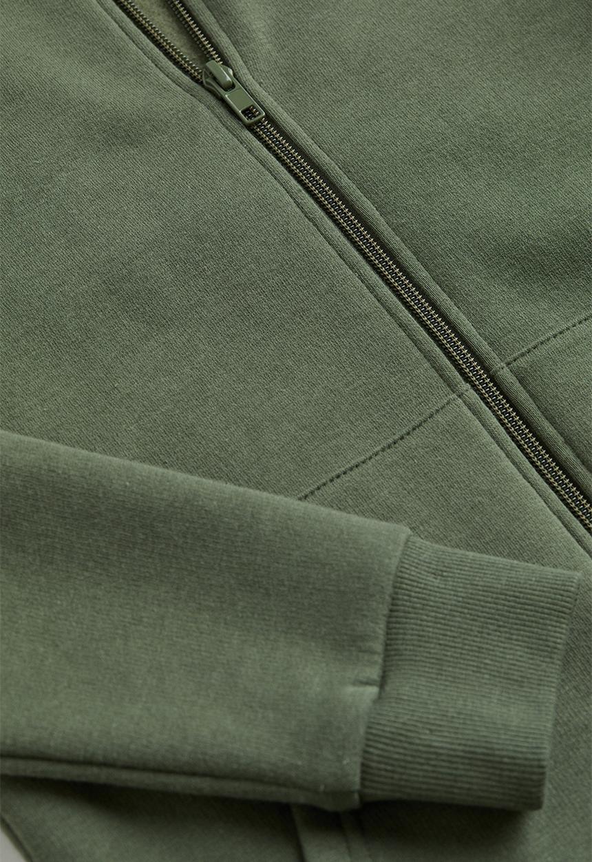 H&M - Zip-through hoodie - dark khaki green