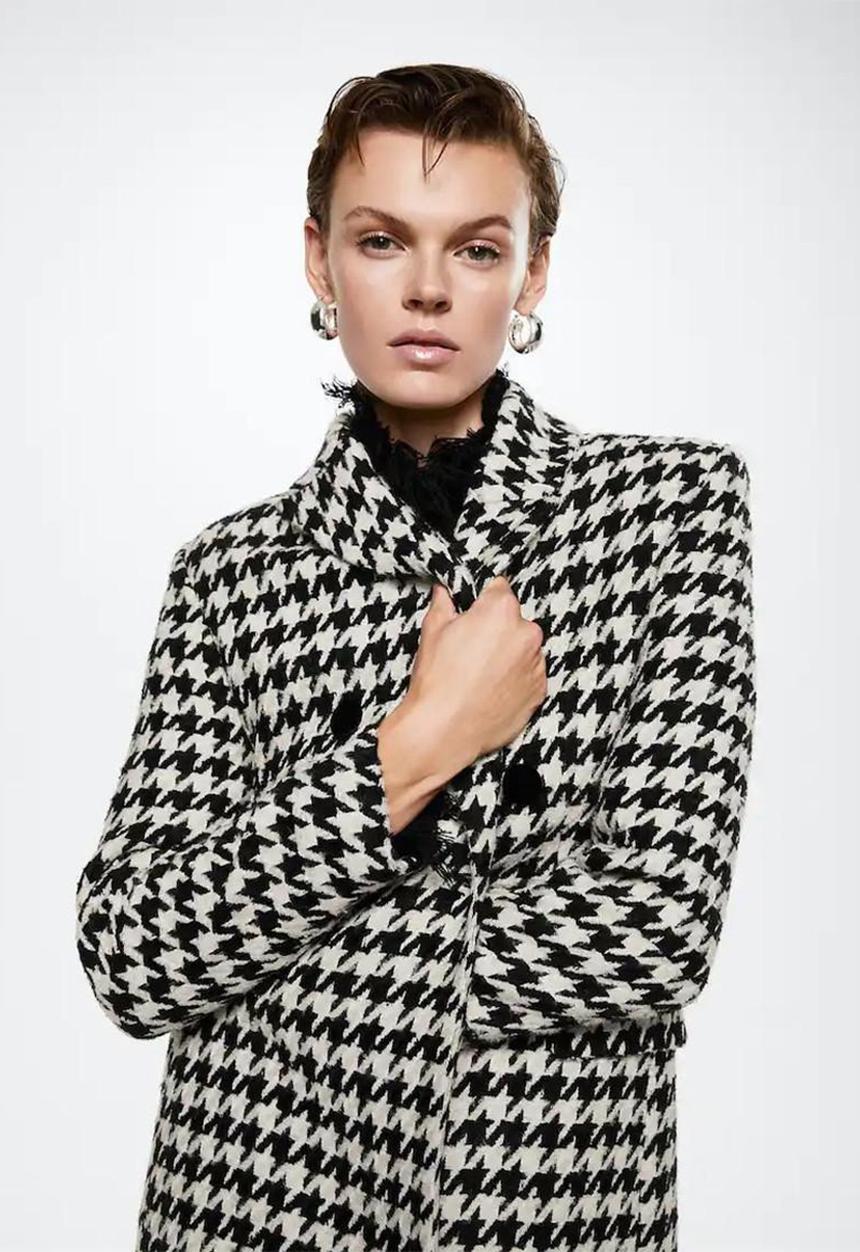 MANGO - Coat bingo - black & white