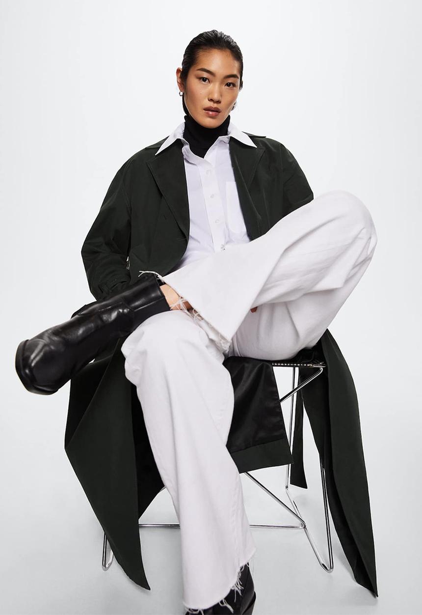 MANGO - Trench coat bambi - black