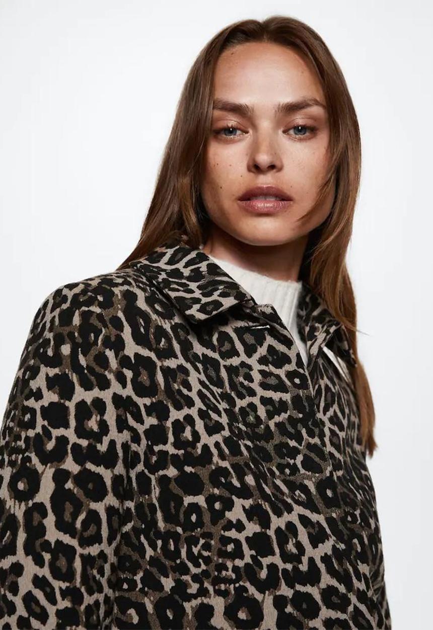 MANGO - Coat bengala - medium brown