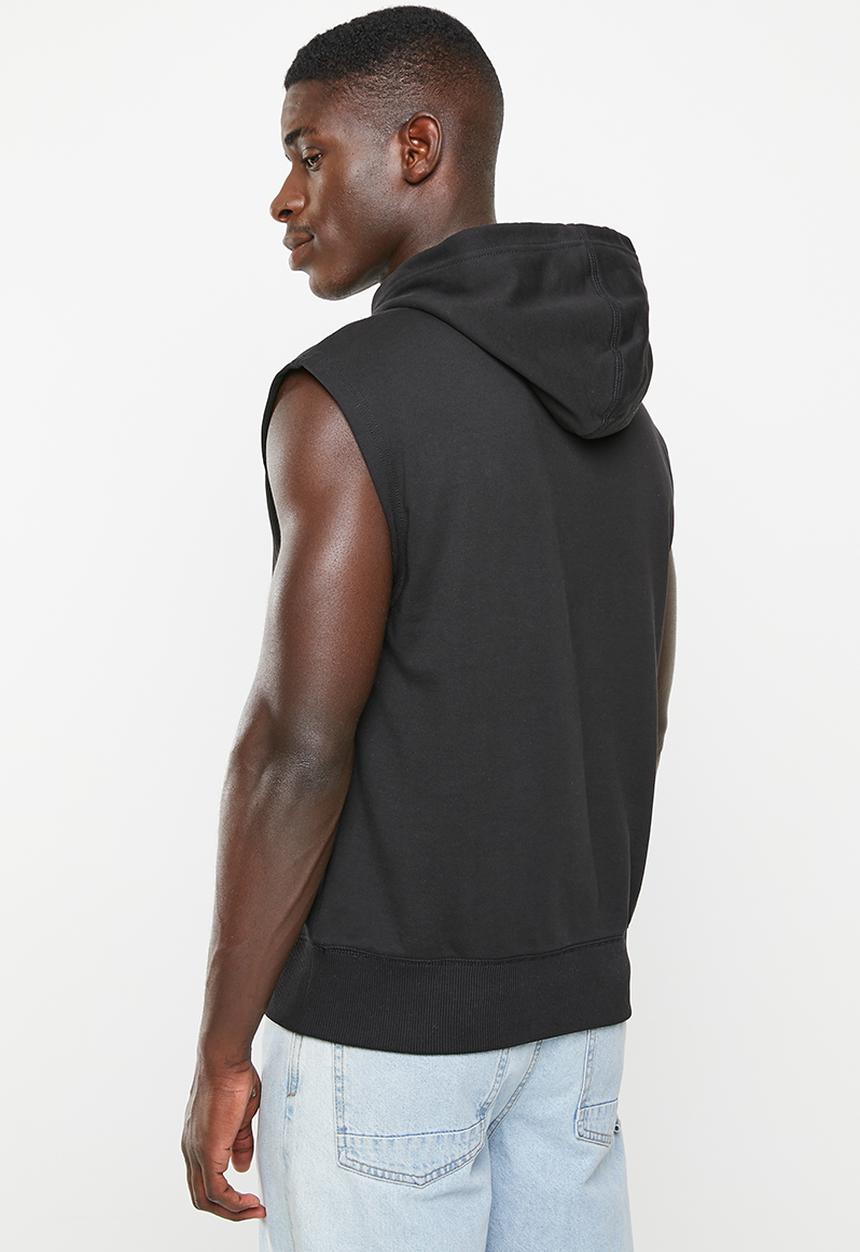 Calvin Klein - Monogram badge sleeveless hoodie - ck black