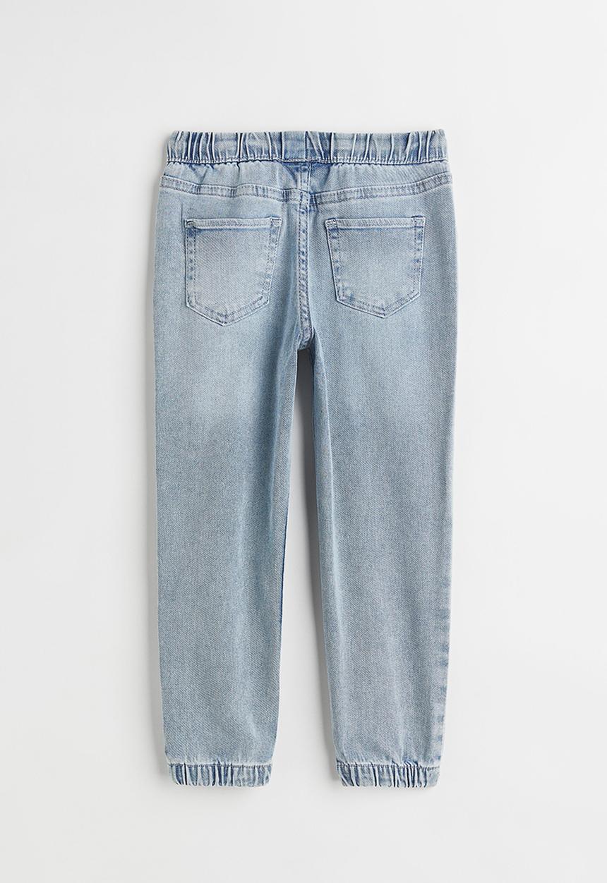 H&M - Frill-trimmed denim joggers - light denim blue