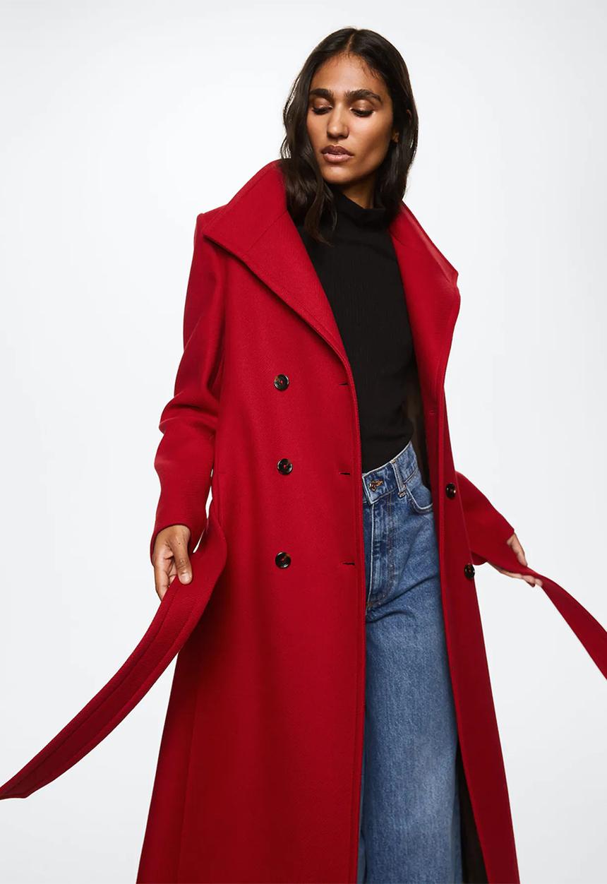 MANGO - Coat sirenita - red