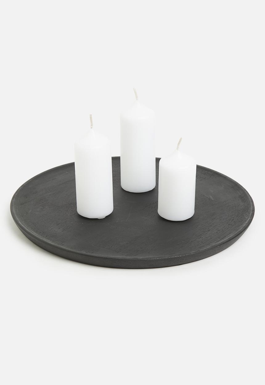 H&S - Candle plate - black