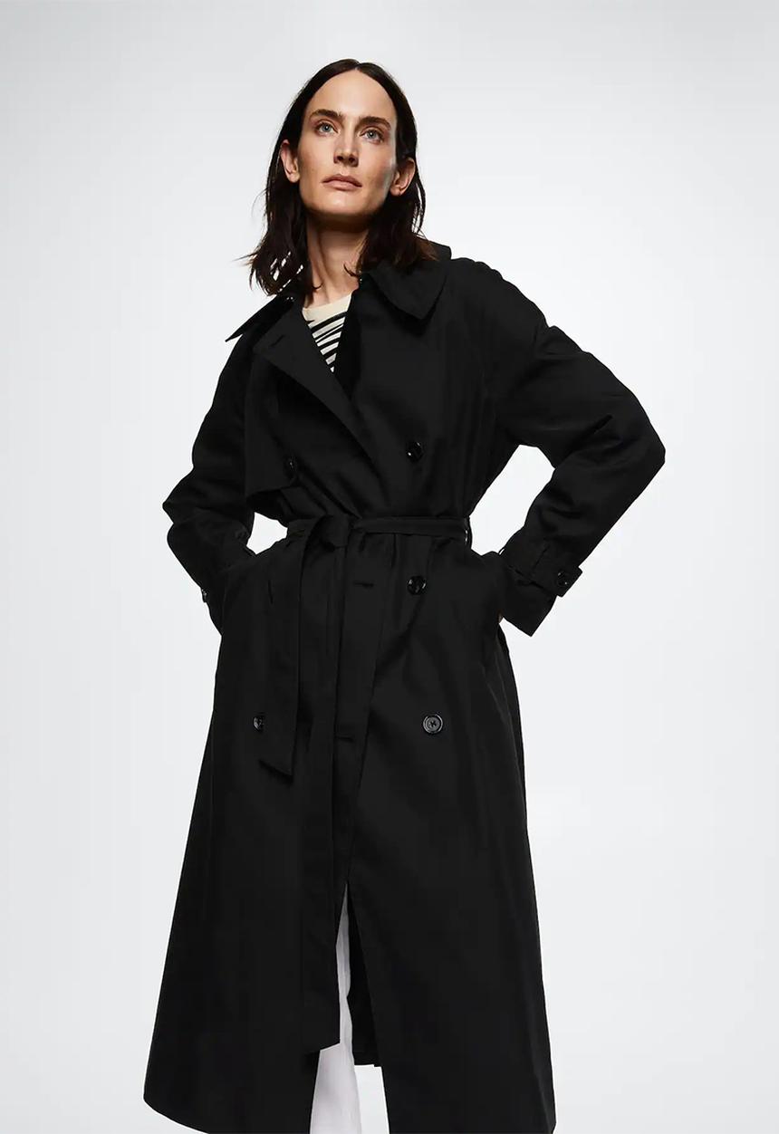 MANGO - Trench coat mustang - black