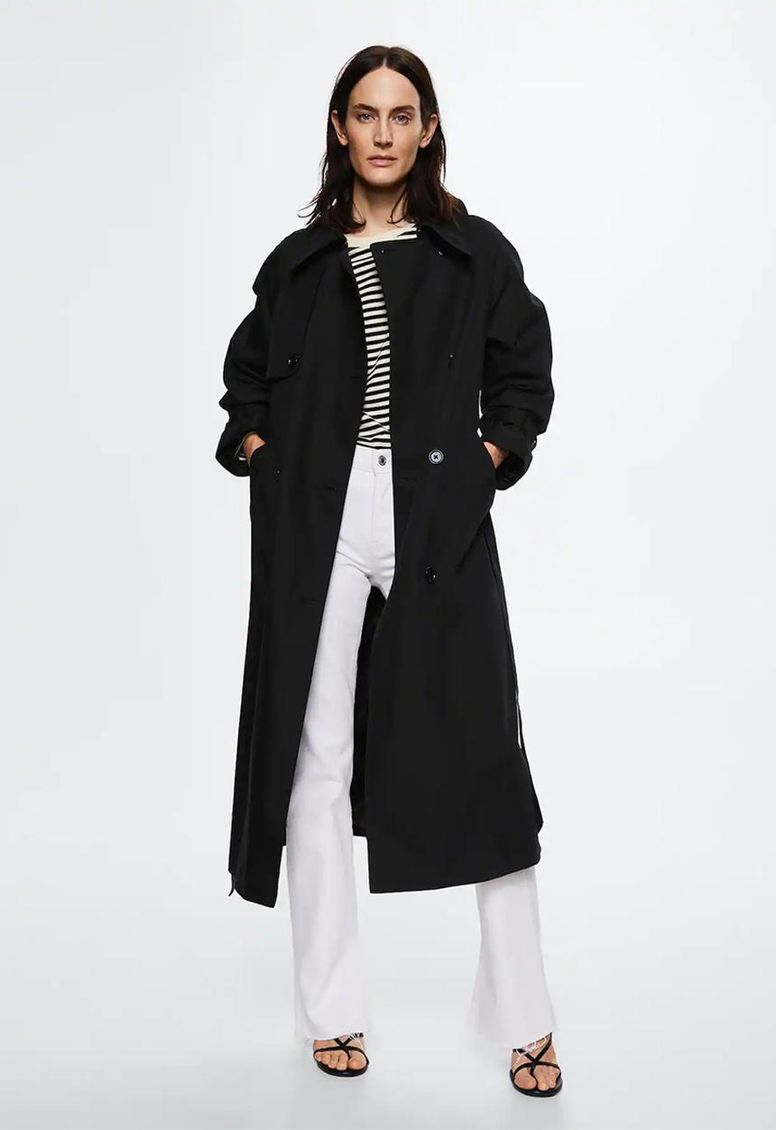MANGO - Trench coat mustang - black