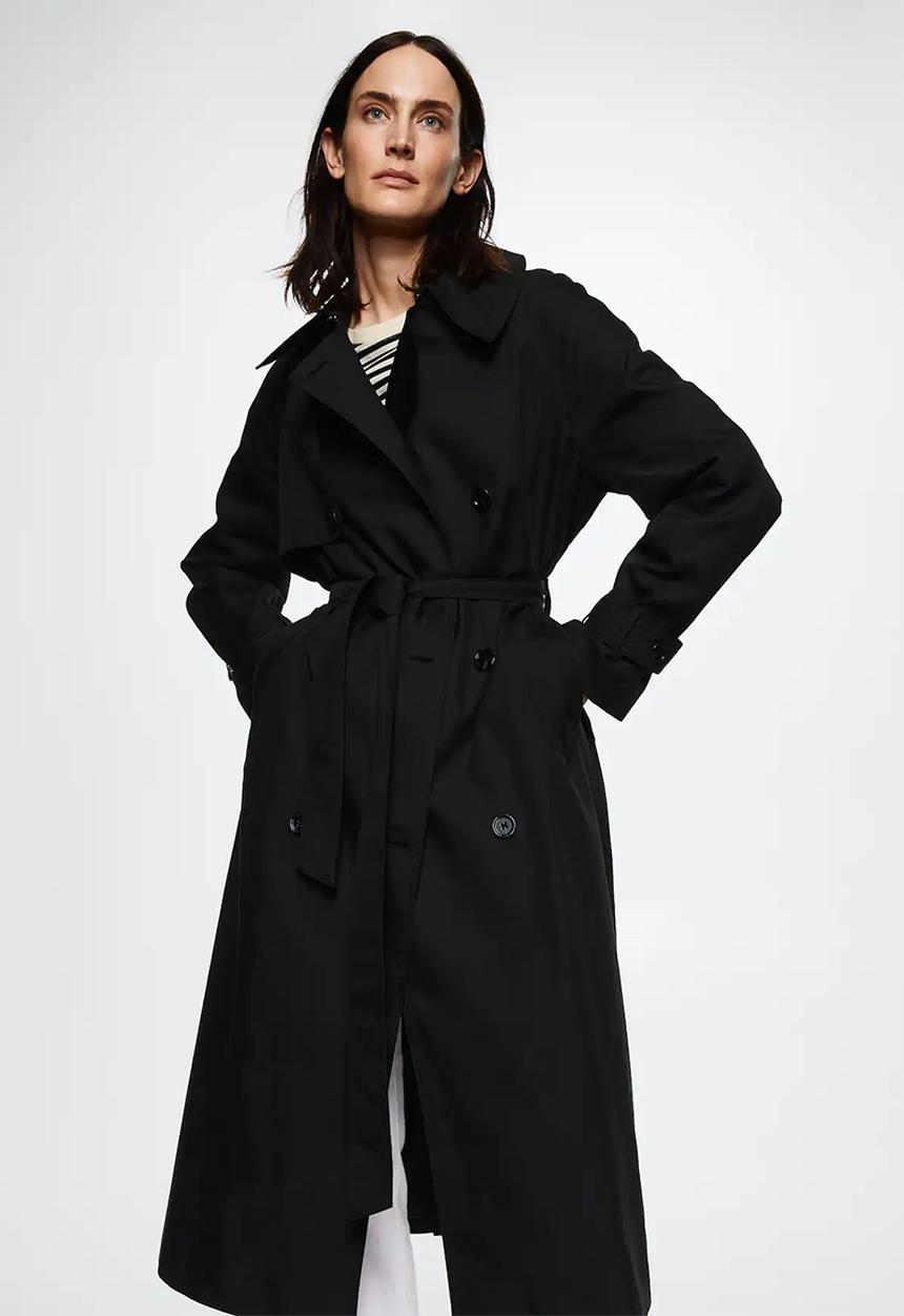 MANGO - Trench coat mustang - black