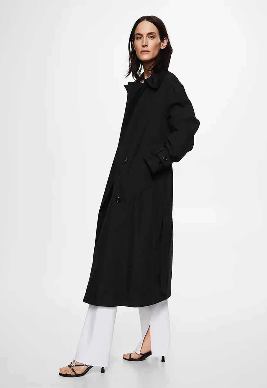 MANGO - Trench coat mustang - black