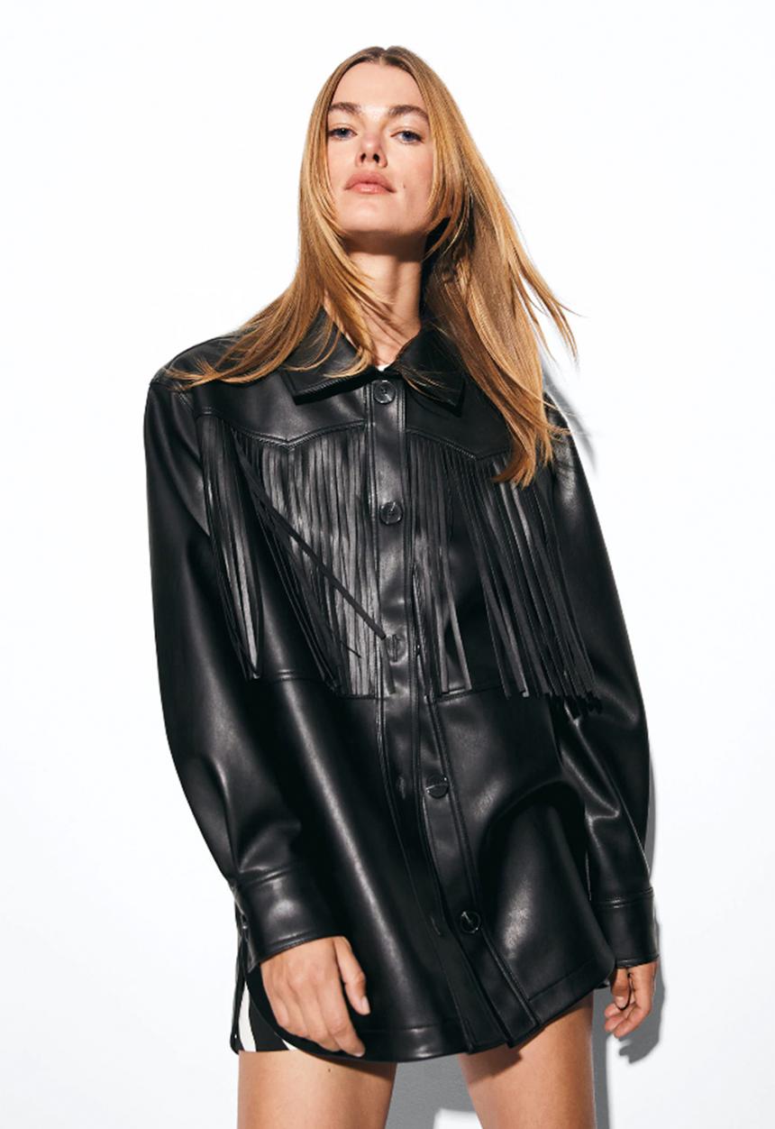 MANGO - Jacket rodeo - black