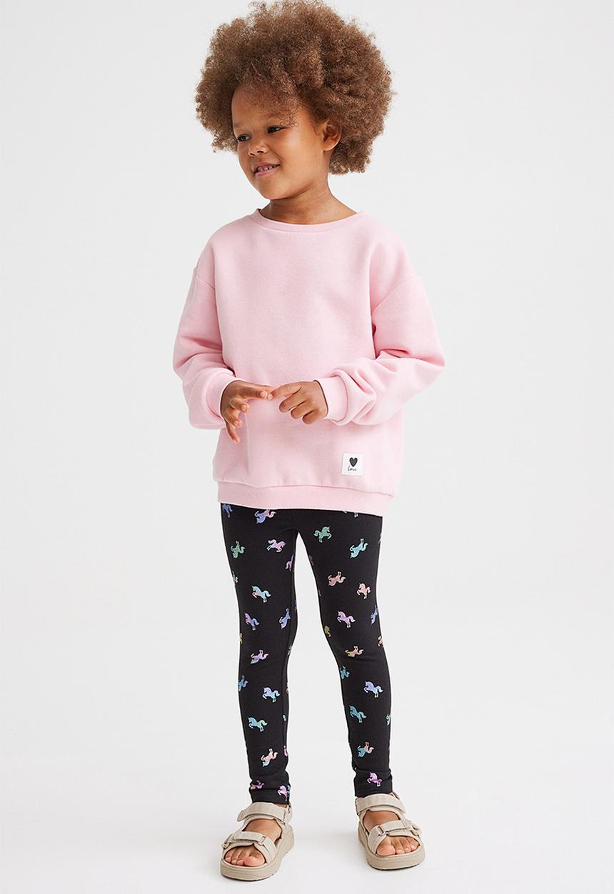 H&M - Brushed-inside leggings - black/unicorns