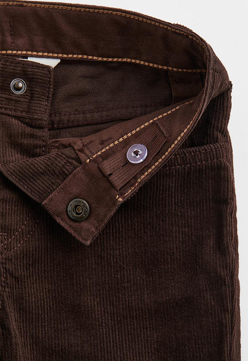 H&M - Slim fit corduroy trousers - dark brown