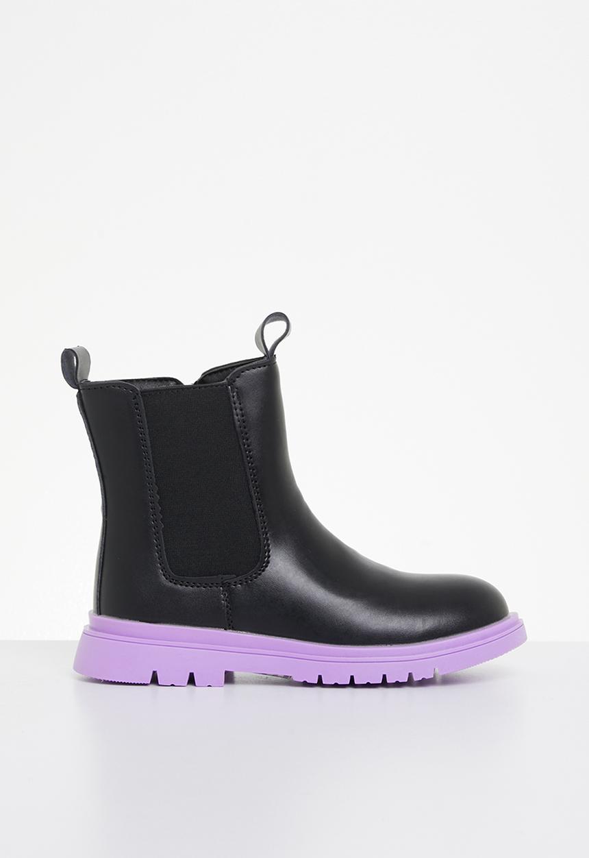 Pop Candy - Girls chunky boot - black/purple