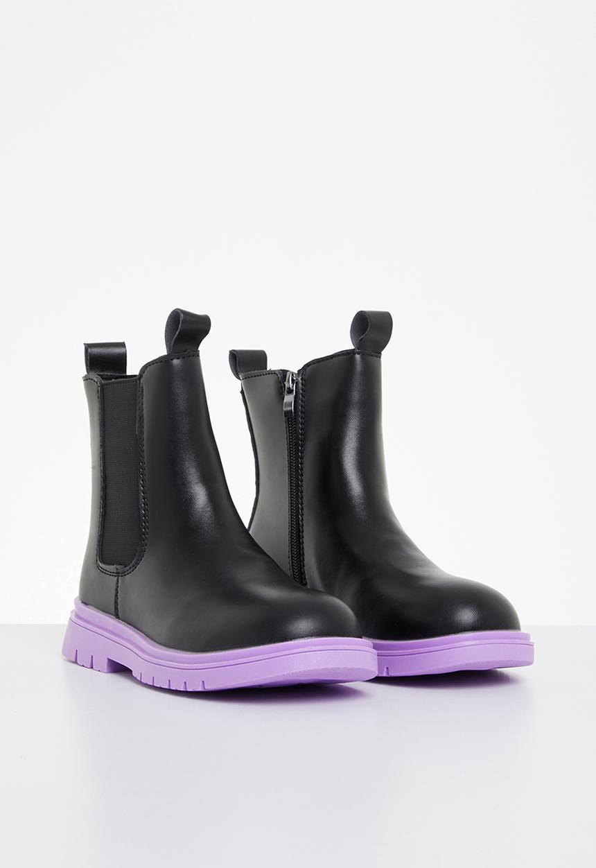 Pop Candy - Girls chunky boot - black/purple