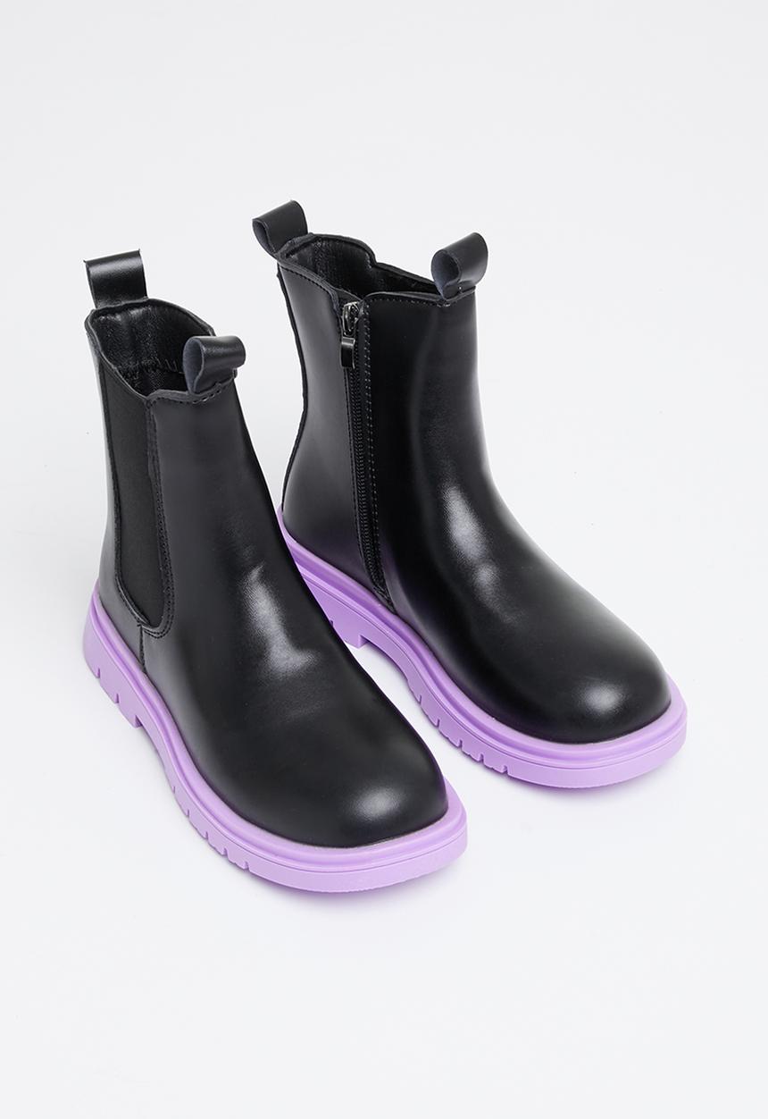Pop Candy - Girls chunky boot - black/purple