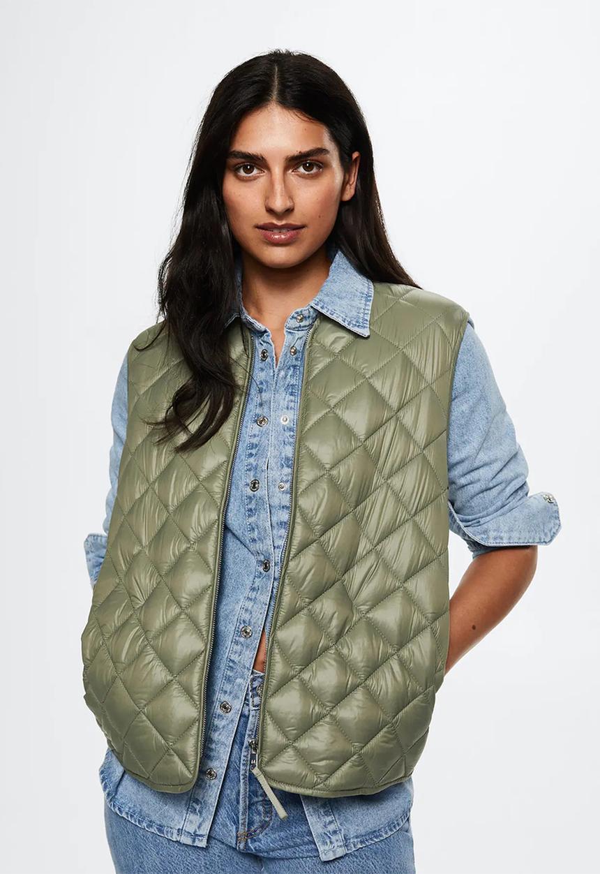 MANGO - Waistcoat bang - light pastel green