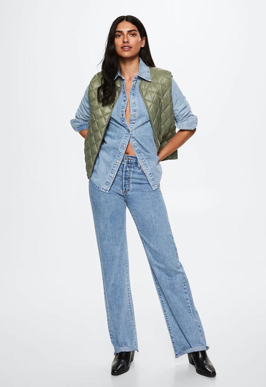 MANGO - Waistcoat bang - light pastel green