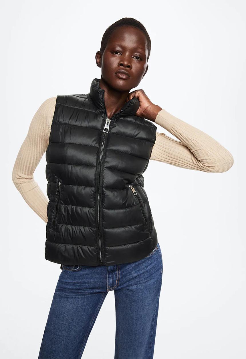 MANGO - Waistcoat blanvest - black
