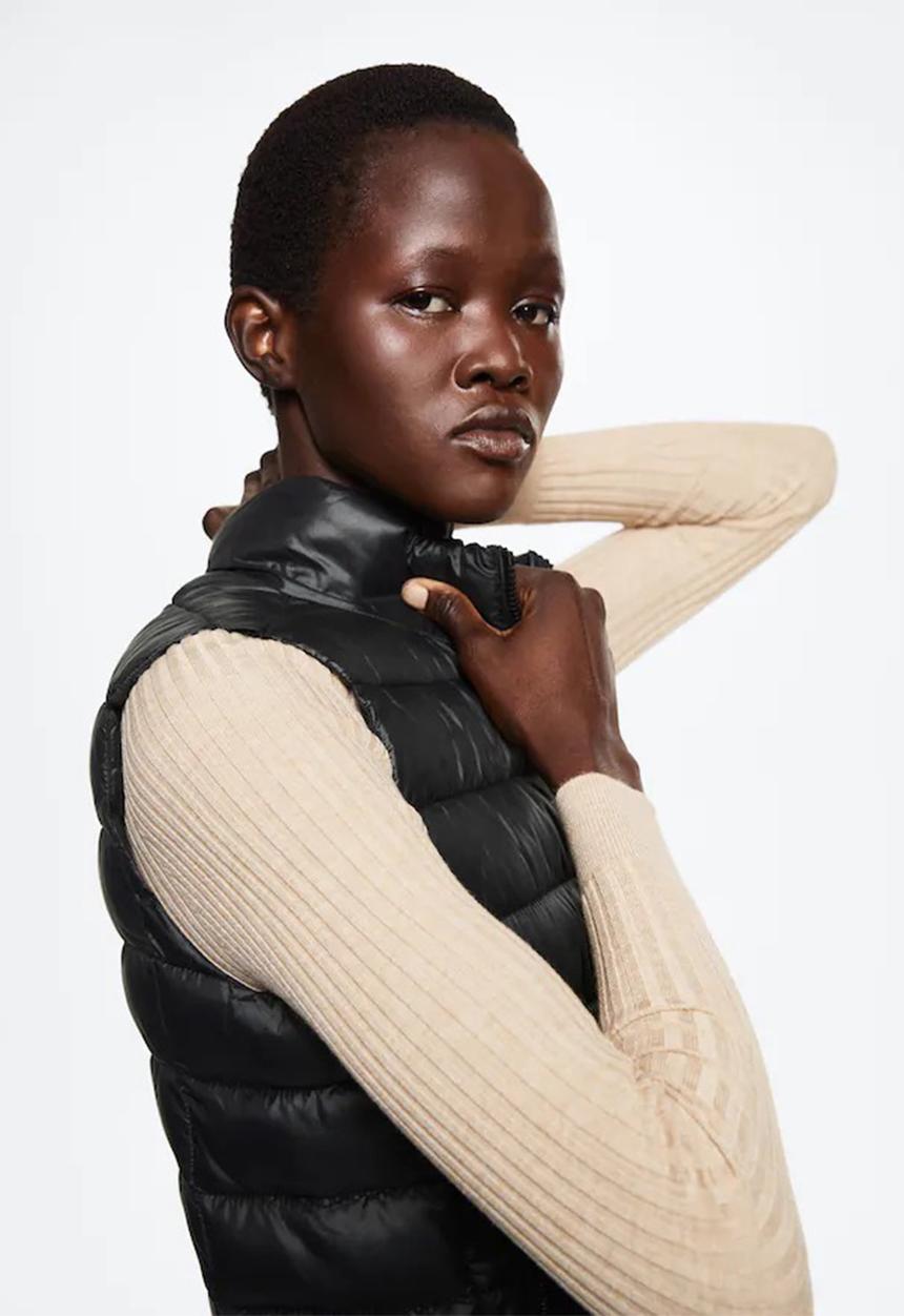 MANGO - Waistcoat blanvest - black
