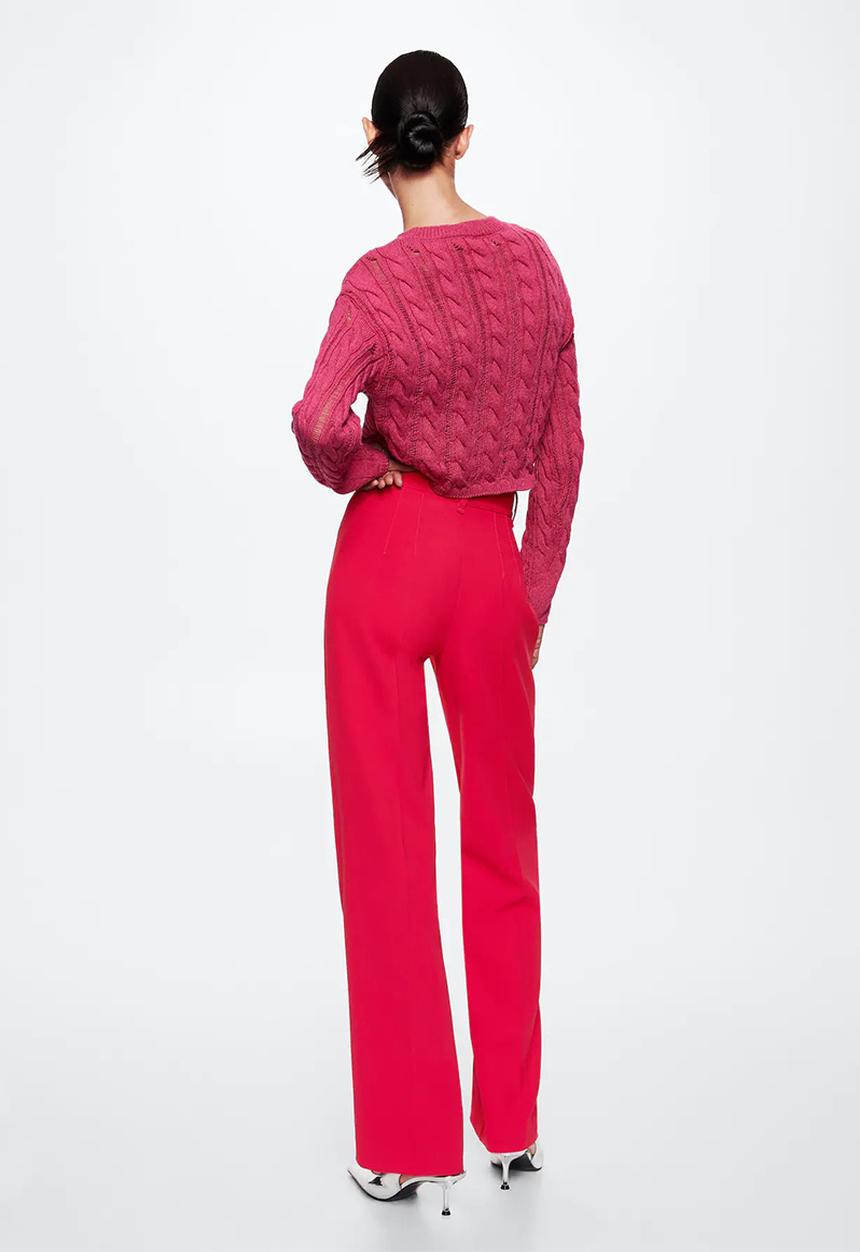 MANGO - Trousers maca - pink