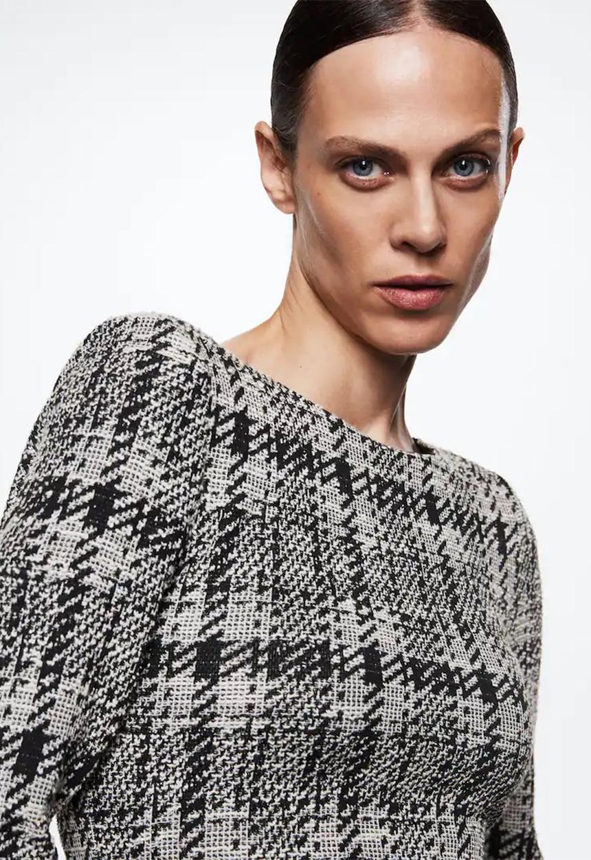 MANGO - Dress chano - grey & black
