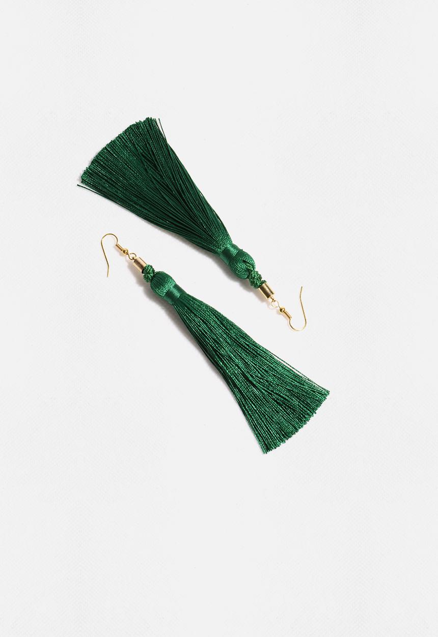 Pichulik - Tassel  Earrings - Green
