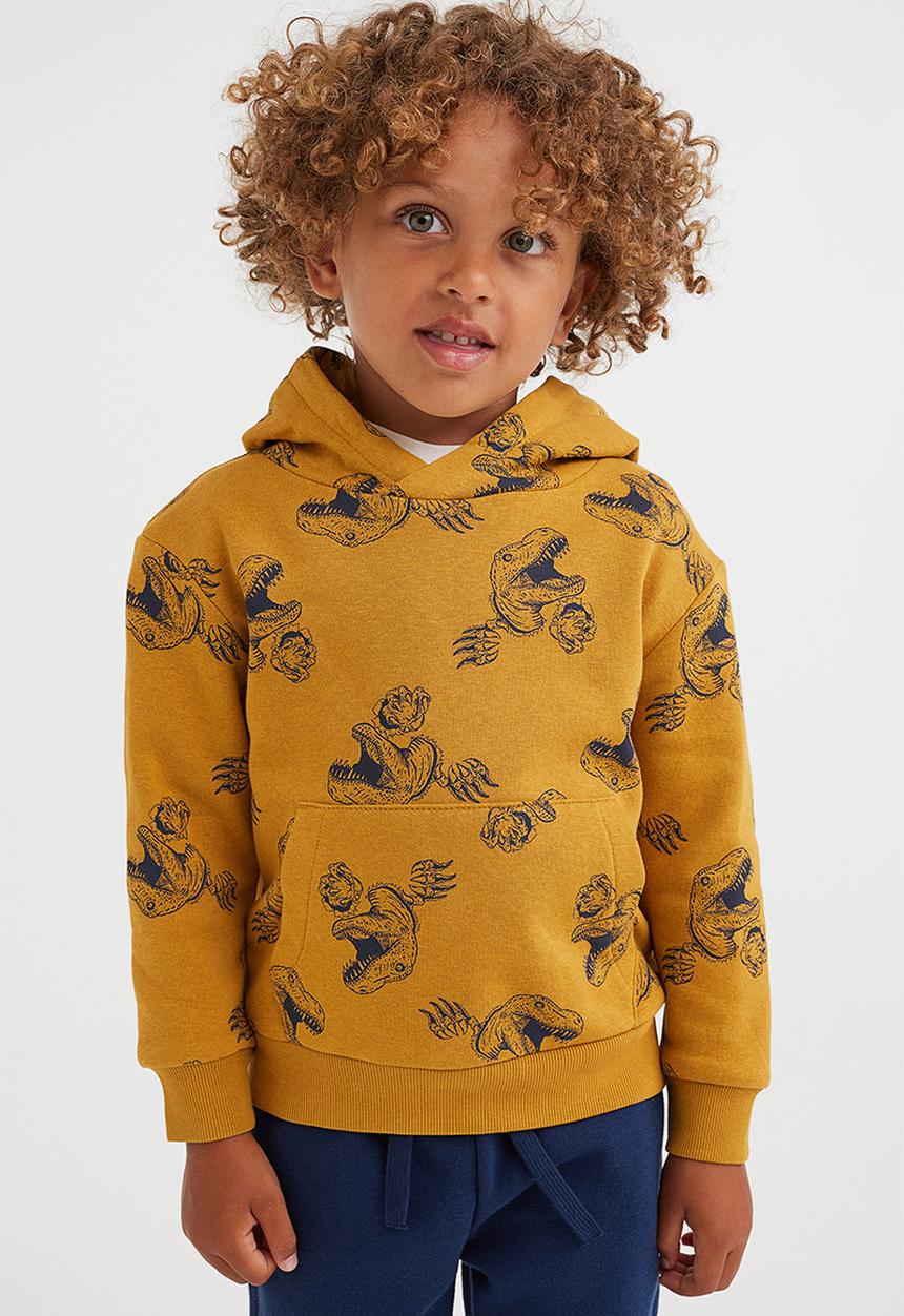H&M - Hoodie - dark yellow/dinosaurs