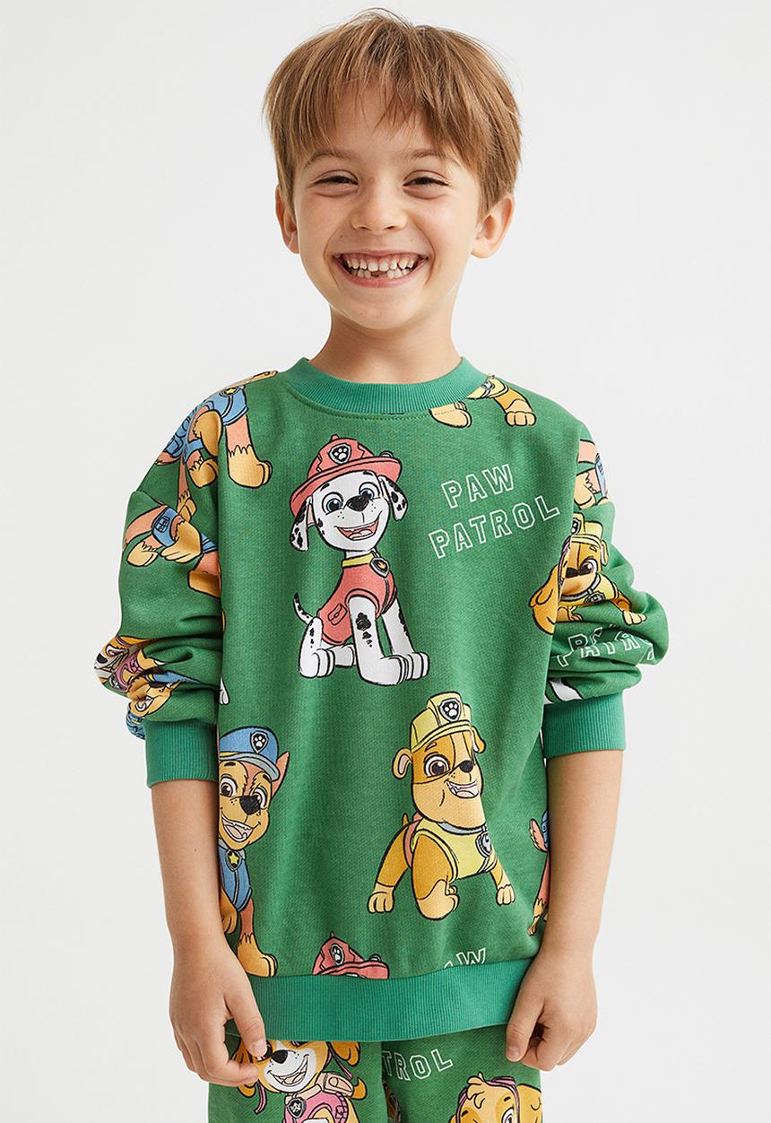 H&M - Oversized printed sweatshirt - green/paw patrol