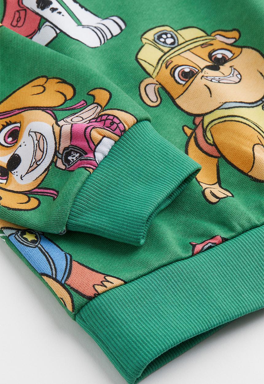 H&M - Oversized printed sweatshirt - green/paw patrol