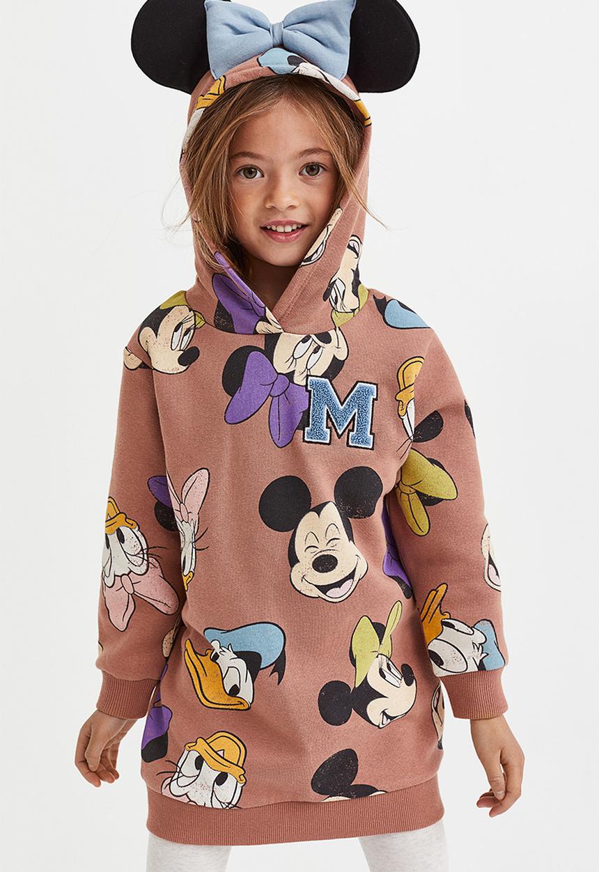 H&M - 2 Piece printed sweatshirt set - dark beige/minnie mouse