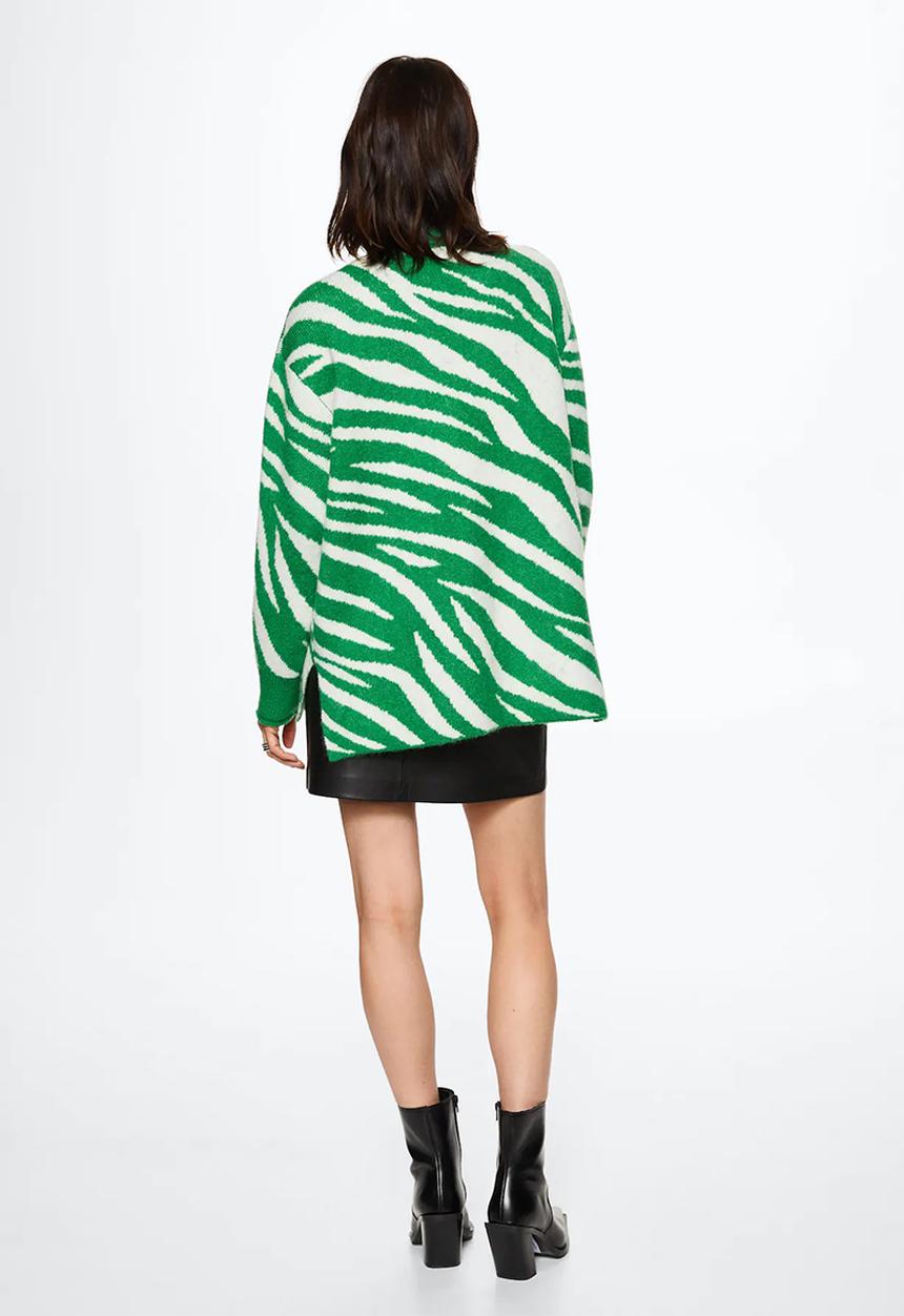 MANGO - Cardigan zebry - green