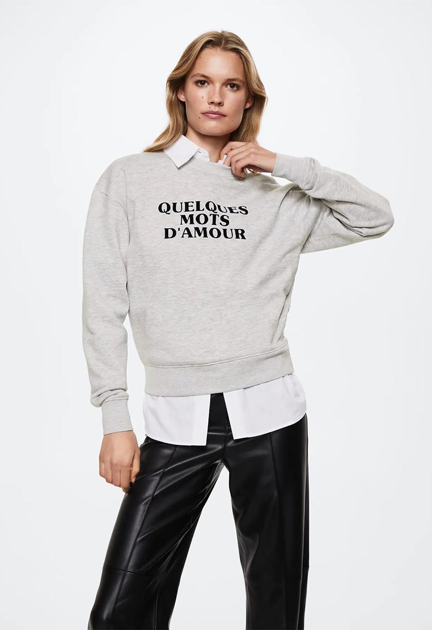 MANGO - Sweatshirt amour - medium grey